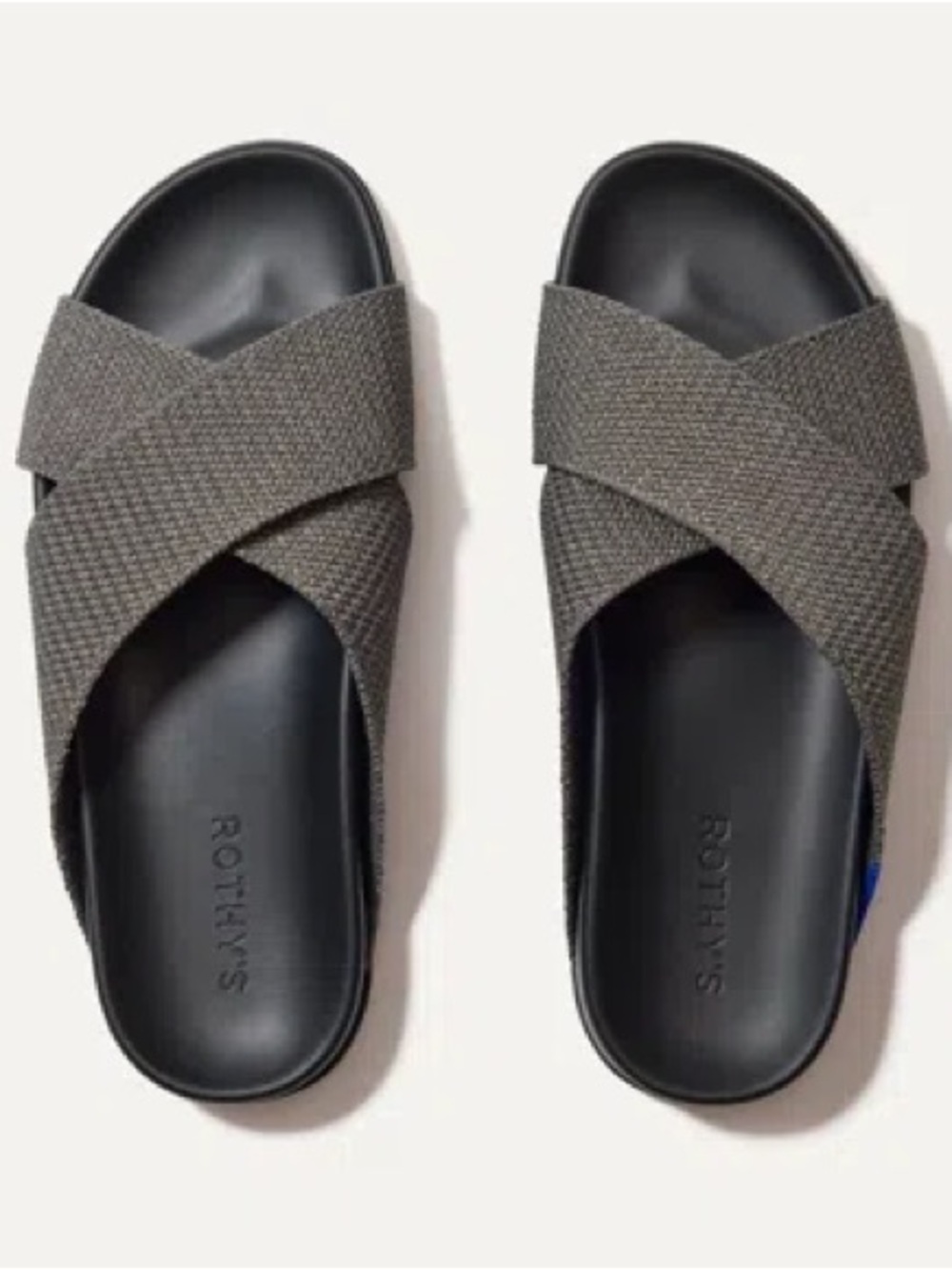 ROTHY’S The Weekend Slide In Grey/metallic In Silver Sand Size 7.5 NWOB